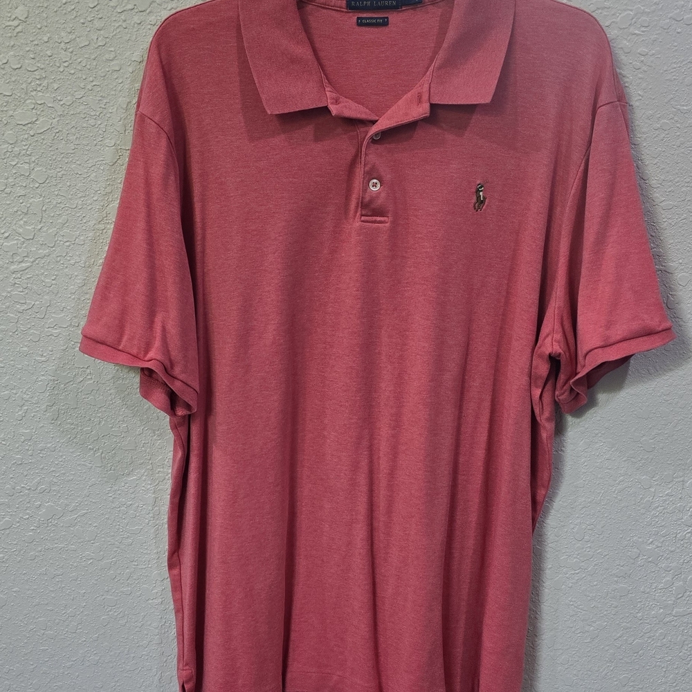 Ralph Lauren Red Polo Shirt Classic Cotton Casual